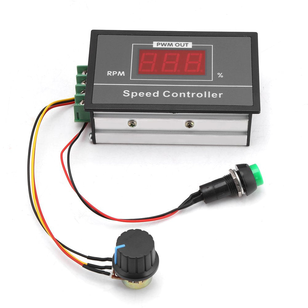 DC 6-60V 12V 24V 36V 48V 30A PWM DC Motor Speed Controller (PWM) Speed Adjustable Stepless Governor Regulator, Motor Speed Controller with Start Stop Switch