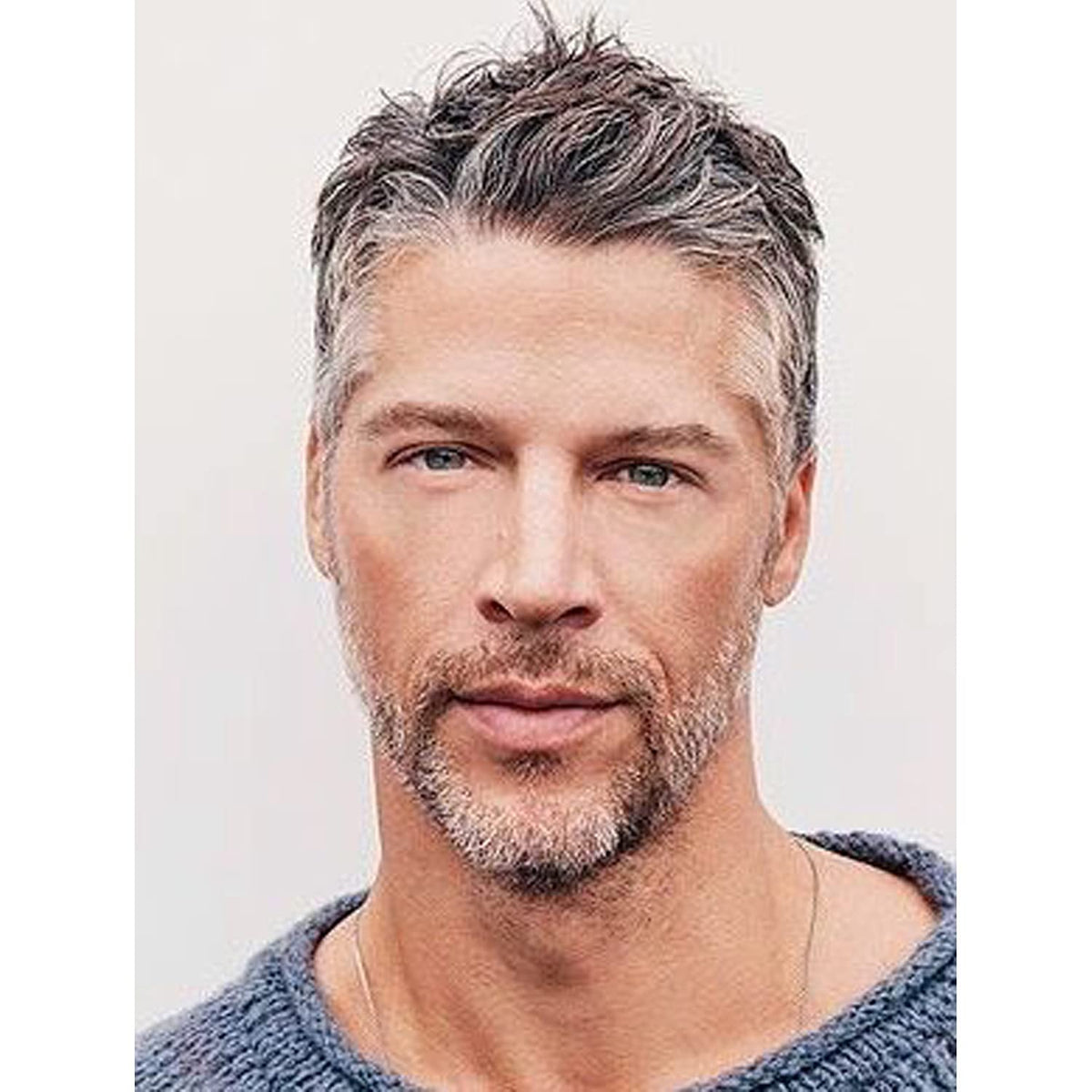 Lishy MenÃ¢â‚¬â„¢s Toupee Soft Thin Skin 0.06mm PU 10x8inch Hair Replacement for Men's Hairpiece 100% European Human Hair Pieces for Man 1B Black Color Mixed 30% Grey Hair