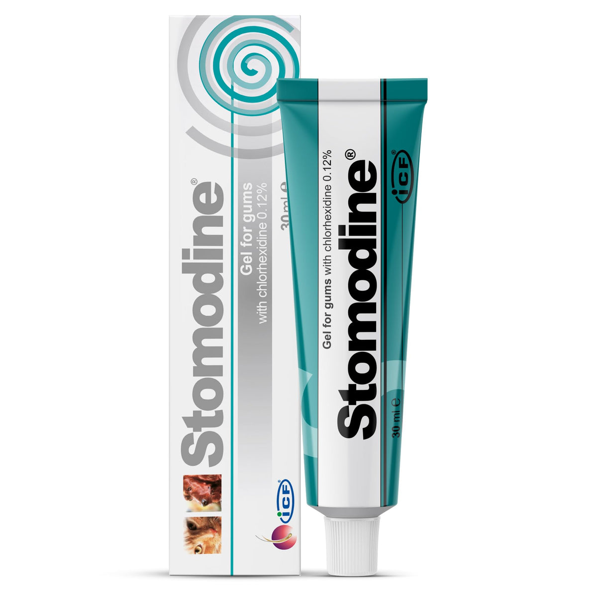 ICF Stomodine® Cat & Dog Toothpaste Gel for Teeth & Gums Oral Hygiene Health Anti-Plaque & Fights Bad Breath Meat Flavoured - 30 ml
