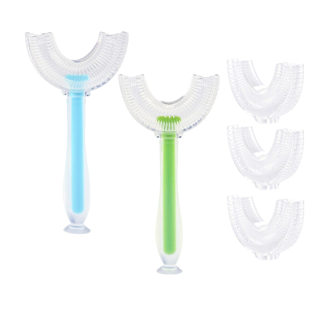 Toddler Children 360 U Shaped Toothbrush Kid Age 2-6&2-4&4-7&6-8 Year All Rounded Girl Silicone Teeth Brush Head Pack Easy Circular Wide 3 Side Foam Boy Manual Full Whole Mouth Clean Dental Oral Care