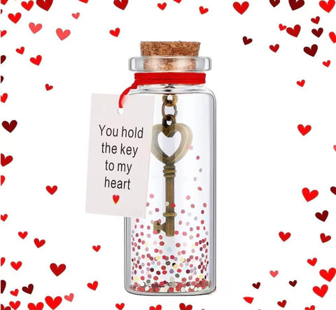 Valentine’s Day Gift For Her,Him - You Hold the Key to My Heart Bottle with Box, I Love You Gifts For Boyfriend Girlfriend, Present For Wife Husband,Romantic Christmas?Wedding Gifts (bottle)