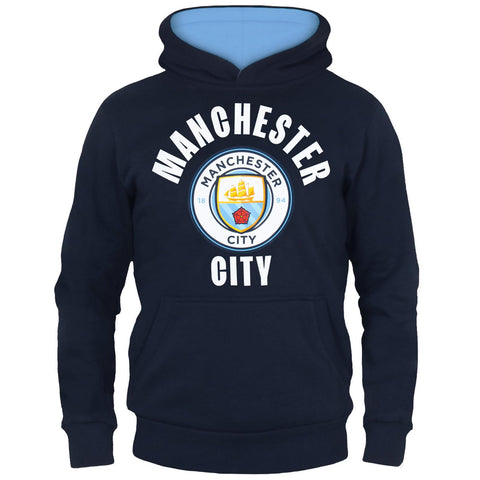 Manchester City FC Official Football Gift Boys Fleece Graphic Hoody 10-11 Years Navy Blue