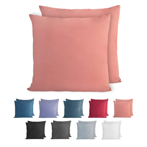 Komfortec 100% cotton cushion covers, set of 2, 40 x 40 cm, super soft premium jersey pillowcase, 150 g/mÂ², cushion cover, powder colour