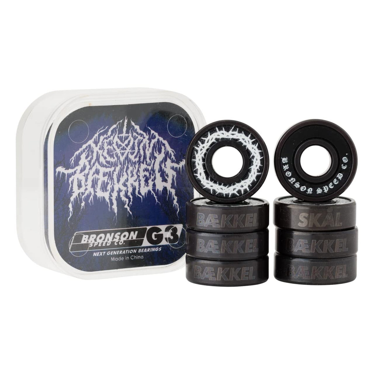 Bronson Speed Co Skateboard Bearings Kevin Baekkel Pro G3 Black