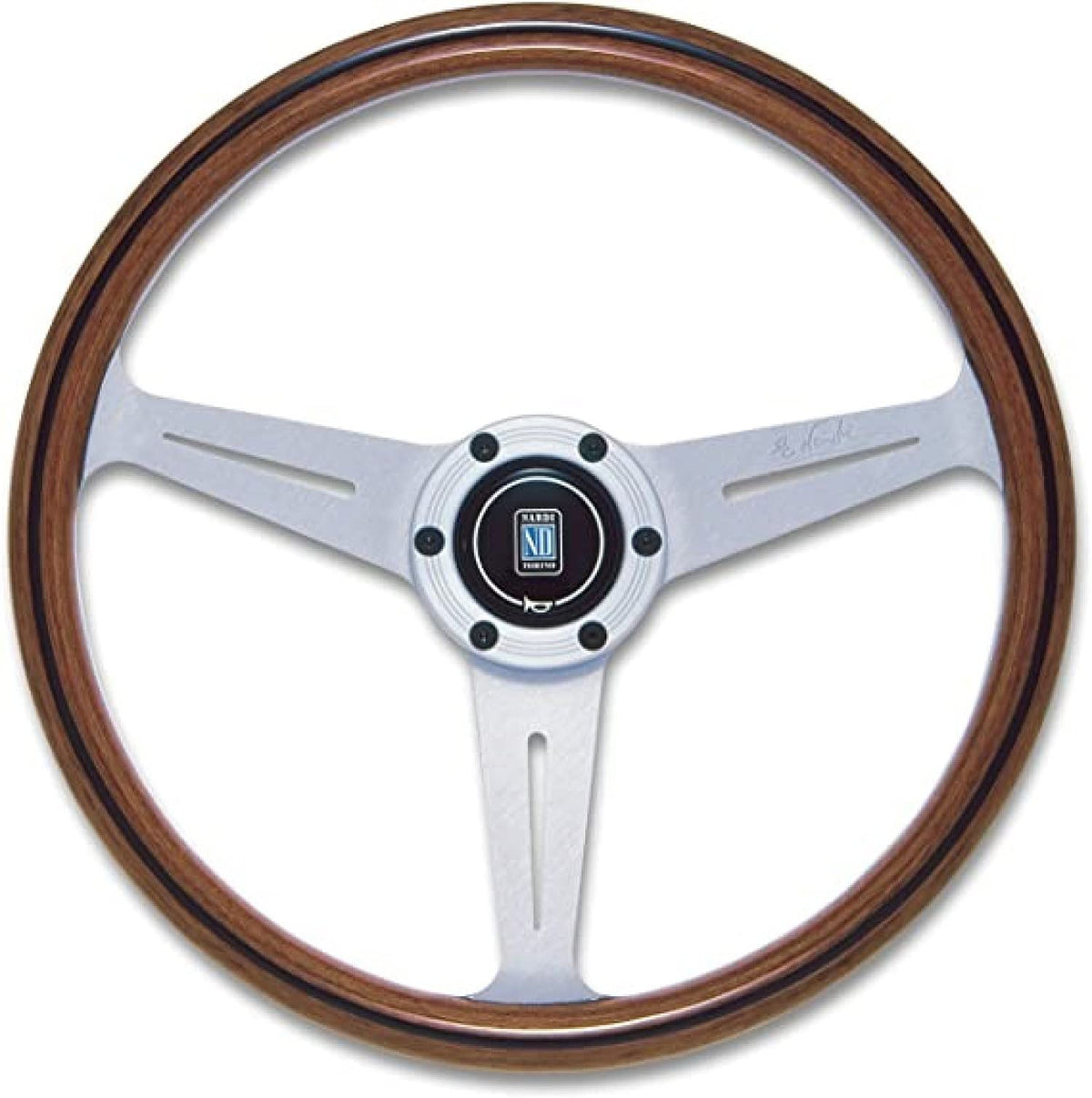 CLASSIC NARDI Classic VITE 36 Wood & Silver Spoke 14.2 inches (360 mm) Steering Wheel N162