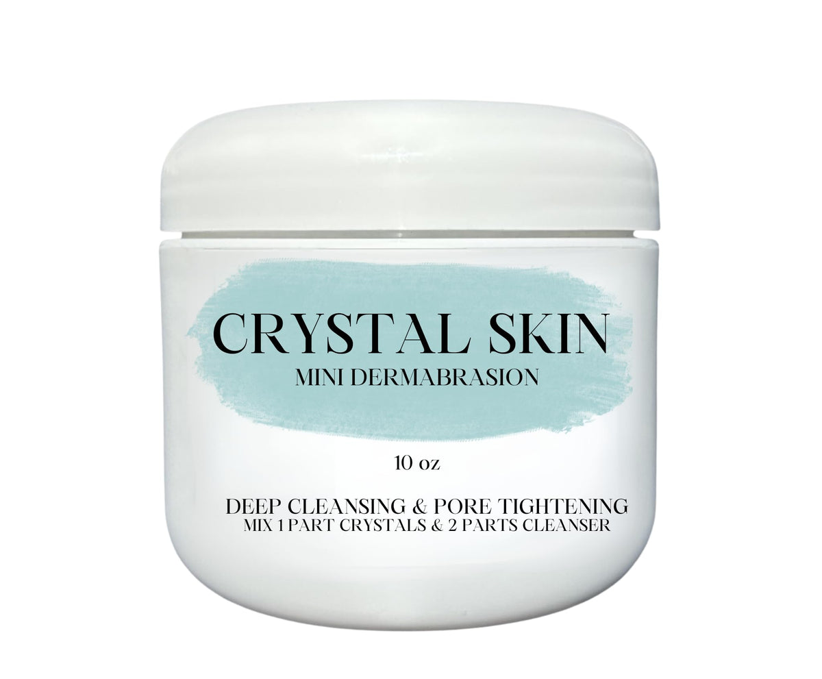 10 OZ. Crystal Skin At home Facial Scrub Crystals Mini Microdermabrasion. Natural Exfoliator remove wrinkles, blemishes, Acne, Smooth skin, Anti age. Deep Cleansing skincare hydro hydrafacial mix