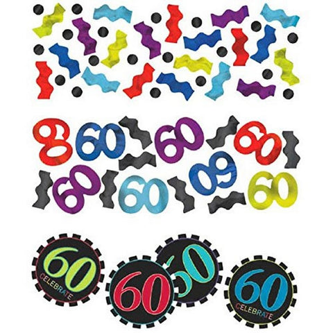 Amscan 60th Age 3 Pack Mixed Confetti