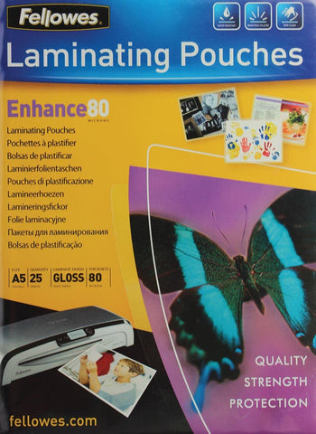 Fellowes - Lamination pouches - 25 x glossy - A5 (5.83 in x 8.25 in)
