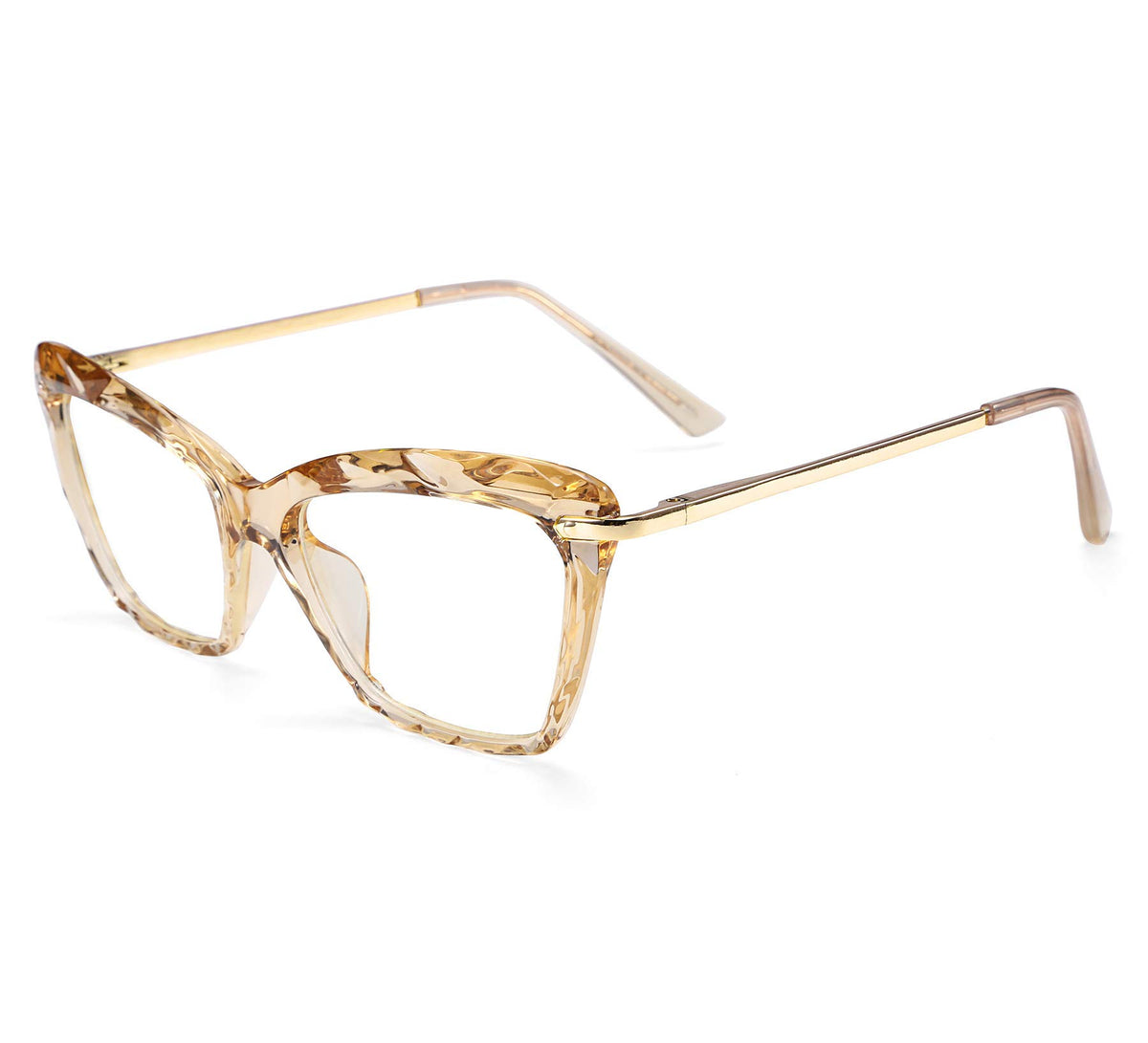 FEISEDY Crystal Cat Eye Glasses Frame Blue Light Blocking Computer Eyewear B2500