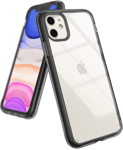 Ringke Fusion Compatible with iPhone 11 Case, Tough Impact Alleviation Technology Raised Bezel Shield Case Cover - Smoke Black