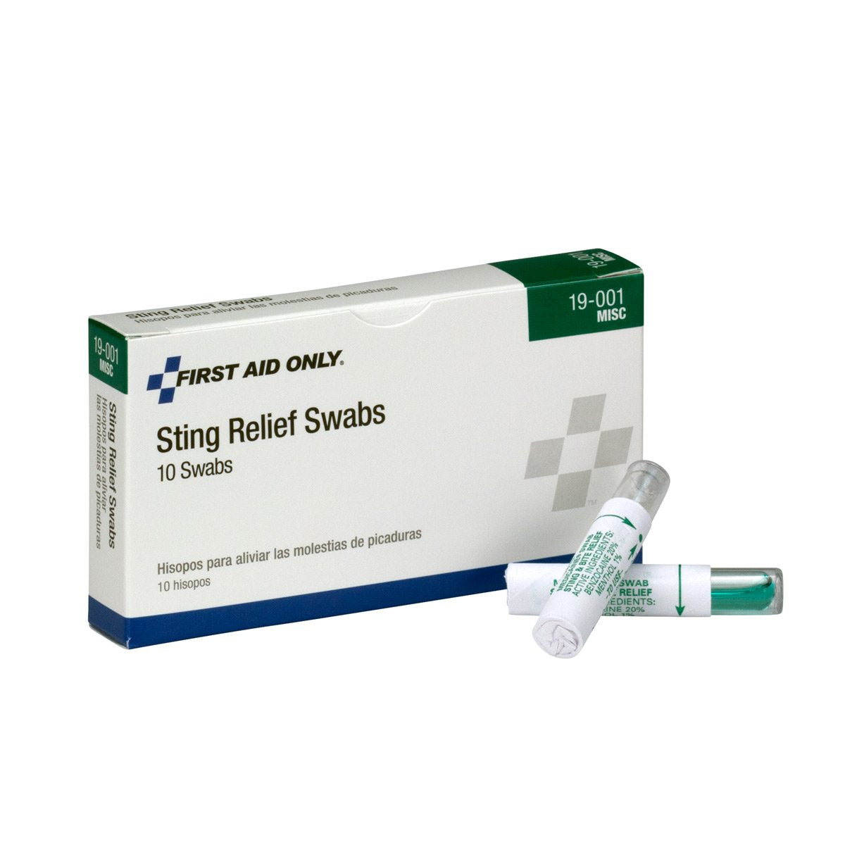 First Aid Only 19-001 Sting Relief Swabs, 10 Count