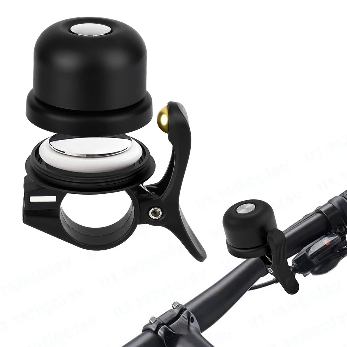 EEEKit Bike Bell for Apple Airtag, Anti-Theft Bicycle Bell in 21mm-23mm Diameter with Loud Sound Suitable for Kids Adult Mountain Road Bike