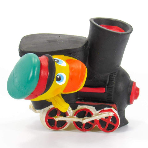 Train Conductor Rubber Duck Bath Toy | All Natural, Organic, Eco Friendly, Squeaker | Imported from Barcelona, Spain