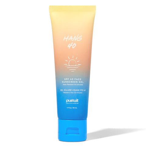 Pursuit Hang 40 SPF 40 Clear Sunscreen Gel For Face, Daily Facial Sunscreen SPF Hydrating Sun Protection, Lightweight Skin Moisturizer with Clean SPF Actives, Plant Derived Silicones, Vegan, 1.7 Fl Oz