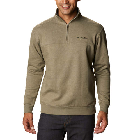 Columbia Men's Hart Mountain II Half Zip, Stone Green Heather, Large Tall