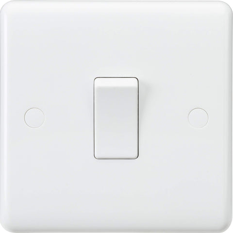 Knightsbridge CU2000 Light Curved Edge 10 A 1 Gang 2 Way Switch, 230 V, White