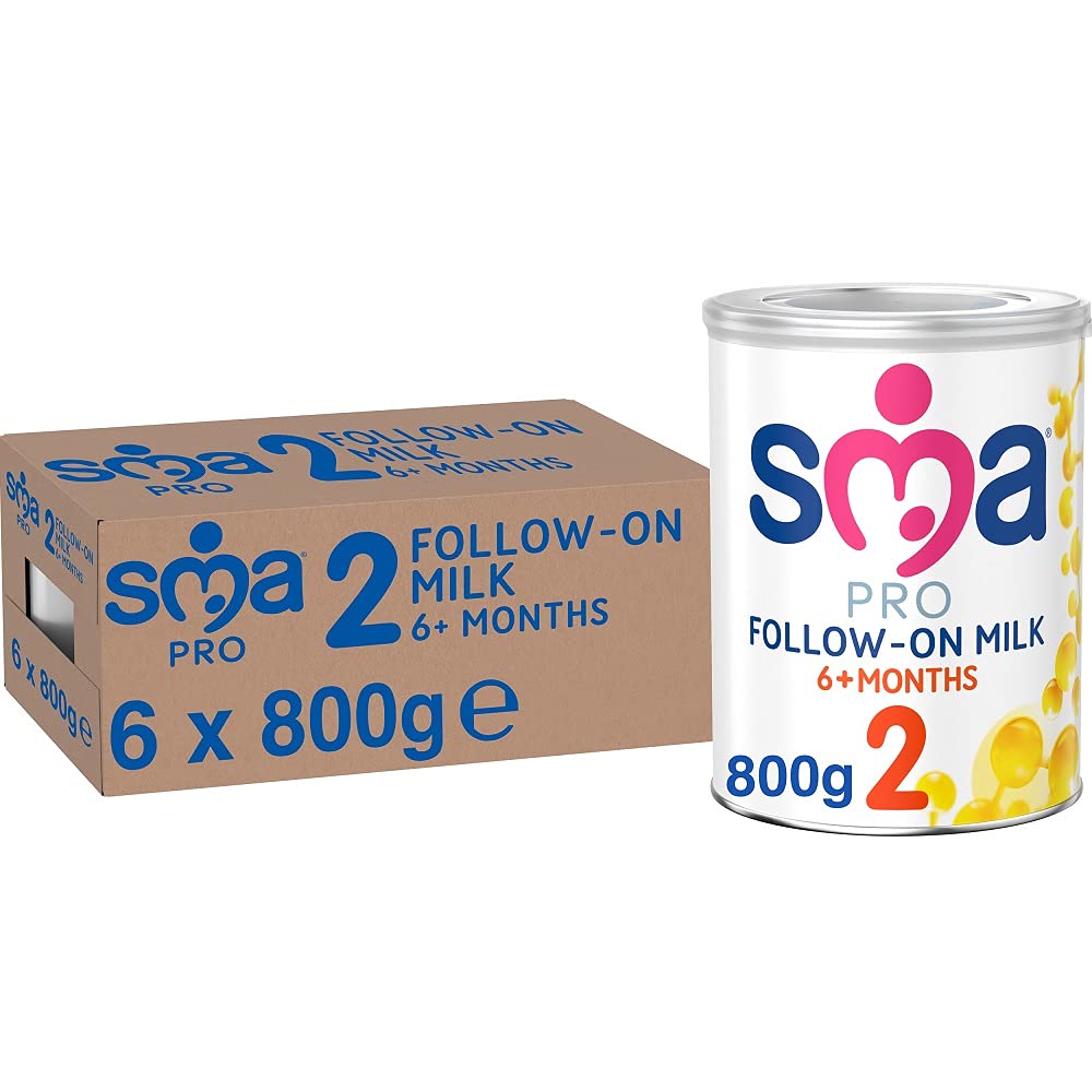 SMA Nutrition Follow-on Baby Milk, 6 Months +, Powder Formula 800 g (Pack of 6)