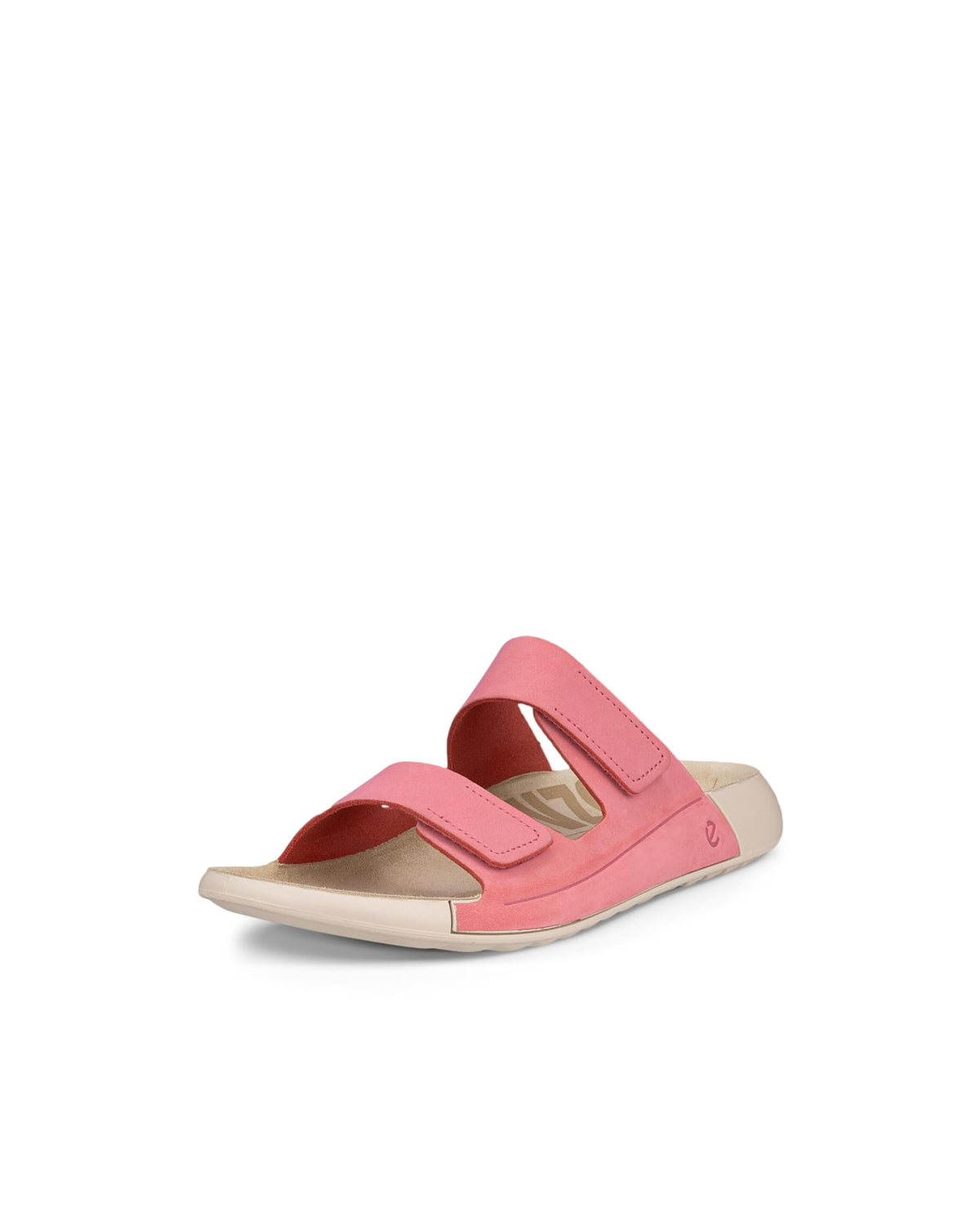 ECCO Women's Cozmo Two Band Slide Sandal, Bubblegum Nubuck, 6-6.5