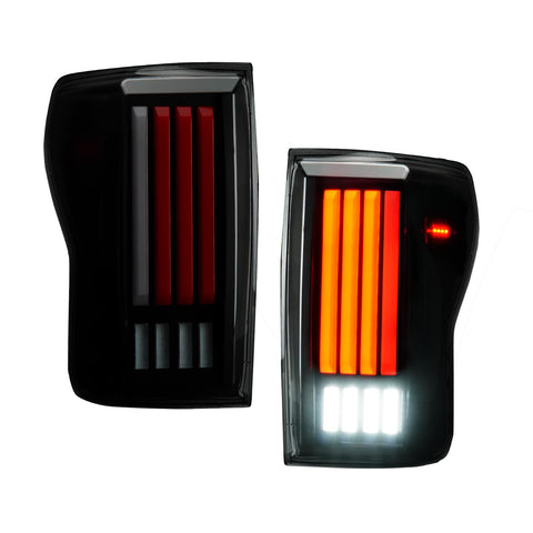 (2 Pack) Tail Lights fit for 2007-2013 Toyota Tundra [only for Incandescent Models], Taillight Assembly w/o Blind Spot, Dynamic Flowing Type, Black Housing Clear Lens, Left & Right Side Taillights
