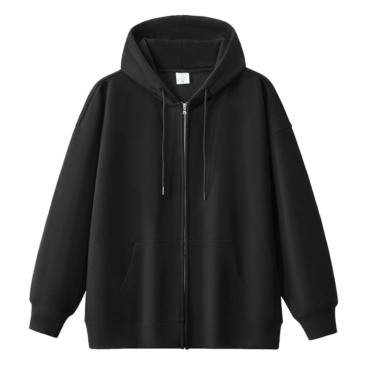 HVDBEYASA Women Solid Zip Up Hoodie Drawstring Hooded Long Sleeve Vintage Sweatshirts Jackets Pockets Oversized Casual Sweatshirt Hooded Tops Womens Y2K Hoodies(Black,XL)