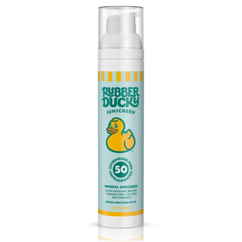 Rubber Ducky SPF 50 Mineral Sunscreen Lotion | Face and Body Sunscreen | Moisturizing Lotion | Broad Spectrum | Travel Size - 3.4 oz