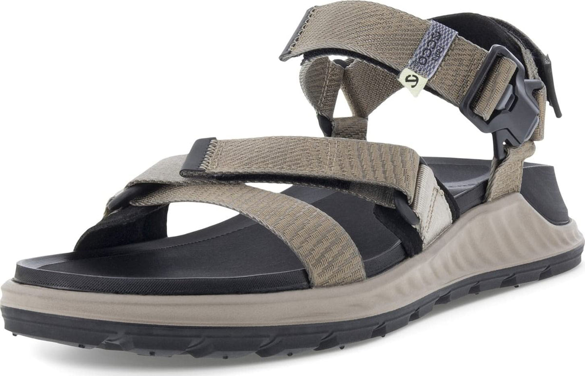 ECCO Men's EXOWRAP Super 3-Strap Sport Sandal, Moon Rock/Taupe Textile, 6-6.5