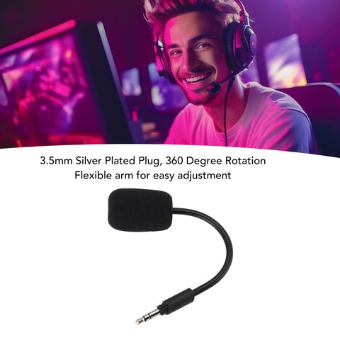 Yoidesu Replacement Game Mic fits for G233 G433 GRPO Gaming Headset, Detachable Game Microphone Boom with 3.5mm Silver Plated Plug Flexible Arm Noise Cancelling Sponge