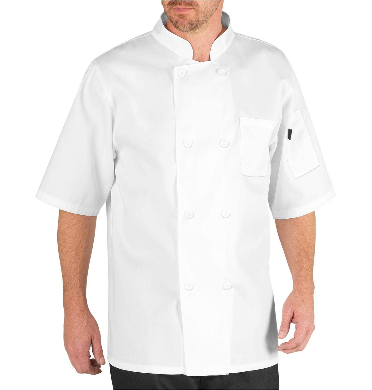 Chef Code Mens Short Sleeve Unisex Classic Coat Chefs Jackets, White, 2X-Large