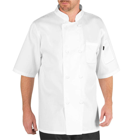 Chef Code Mens Short Sleeve Unisex Classic Coat Chefs Jackets, White, 2X-Large