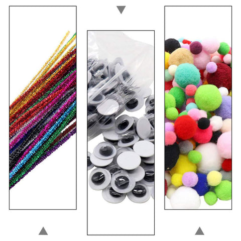 MILISTEN 1 Set Christmas Material Pack Art Kit Pompom Wiggle Arts Craft Pompom Pom Pom Balls Craft Sticks Bulk Cleaners Craft Supplies Pompon Balls Doll Child Plastic Tops Puzzle