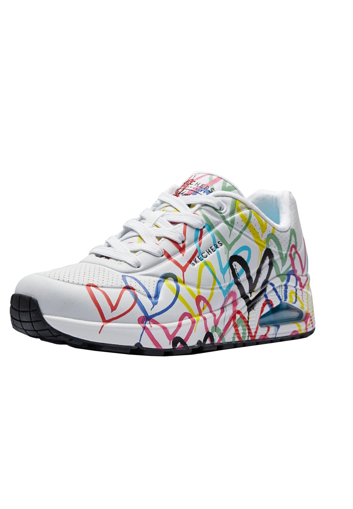 Skechers Women's UNO Spread The Love Sneaker, White, 5