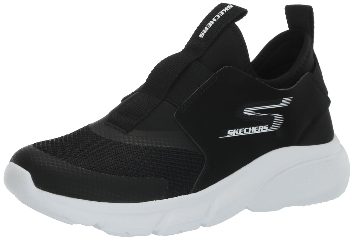 Skechers Boy's Skech Faster Sneaker, Black/White, 13 Little Kid