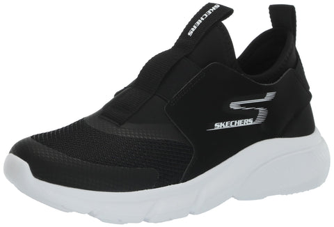 Skechers Boy's Skech Faster Sneaker, Black/White, 13 Little Kid