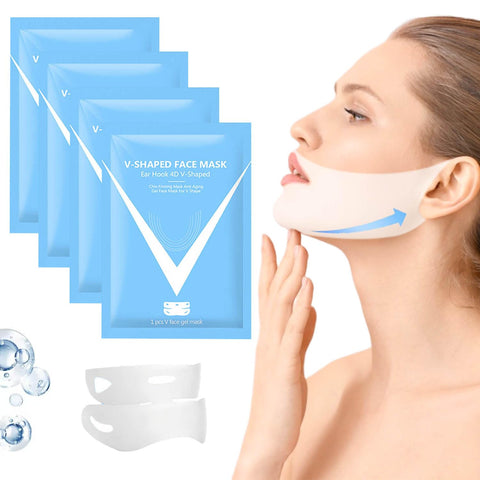 Generic 4Pcs Bloskin Double Chin Mask Reusable, Bloskin Double Chin Mask, Bloskin Lift Mask, V Line Lifting Mask for All Skin Types