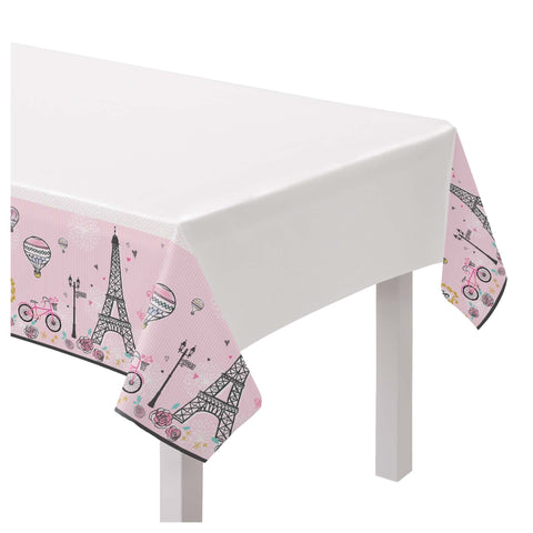 Amscan Chic and Elegant Day in Paris Plastic Tablecover - 54" x 102" (1 Pc.) - Perfect for Transforming Your Next Event with a Touch of French Flair