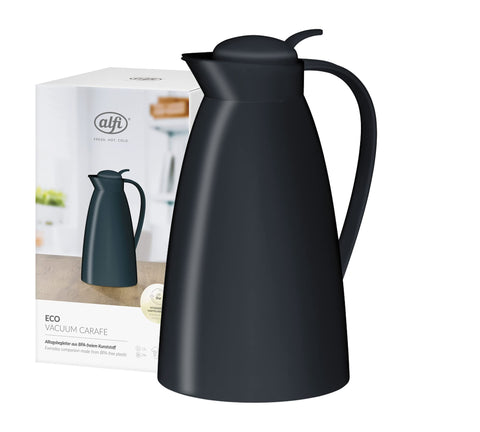 Alfi 825010100 Eco Vacuum Flask, White Plastic, 1 Litre, Plastic, Black, 1,0 l