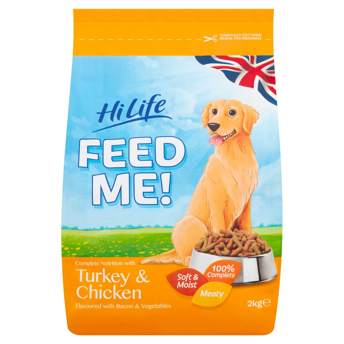 Hilife Feed Me Complete Nutrition with Turkey and Chicken Flavoured with Bacon and Vegetables, 2 kg