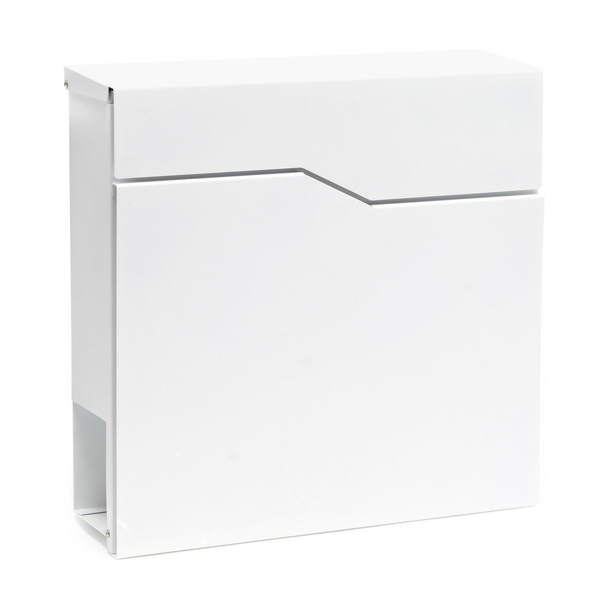 Design Mailbox V19 White Newspaper Compartment Wall Letterbox Postbox Powder Coated