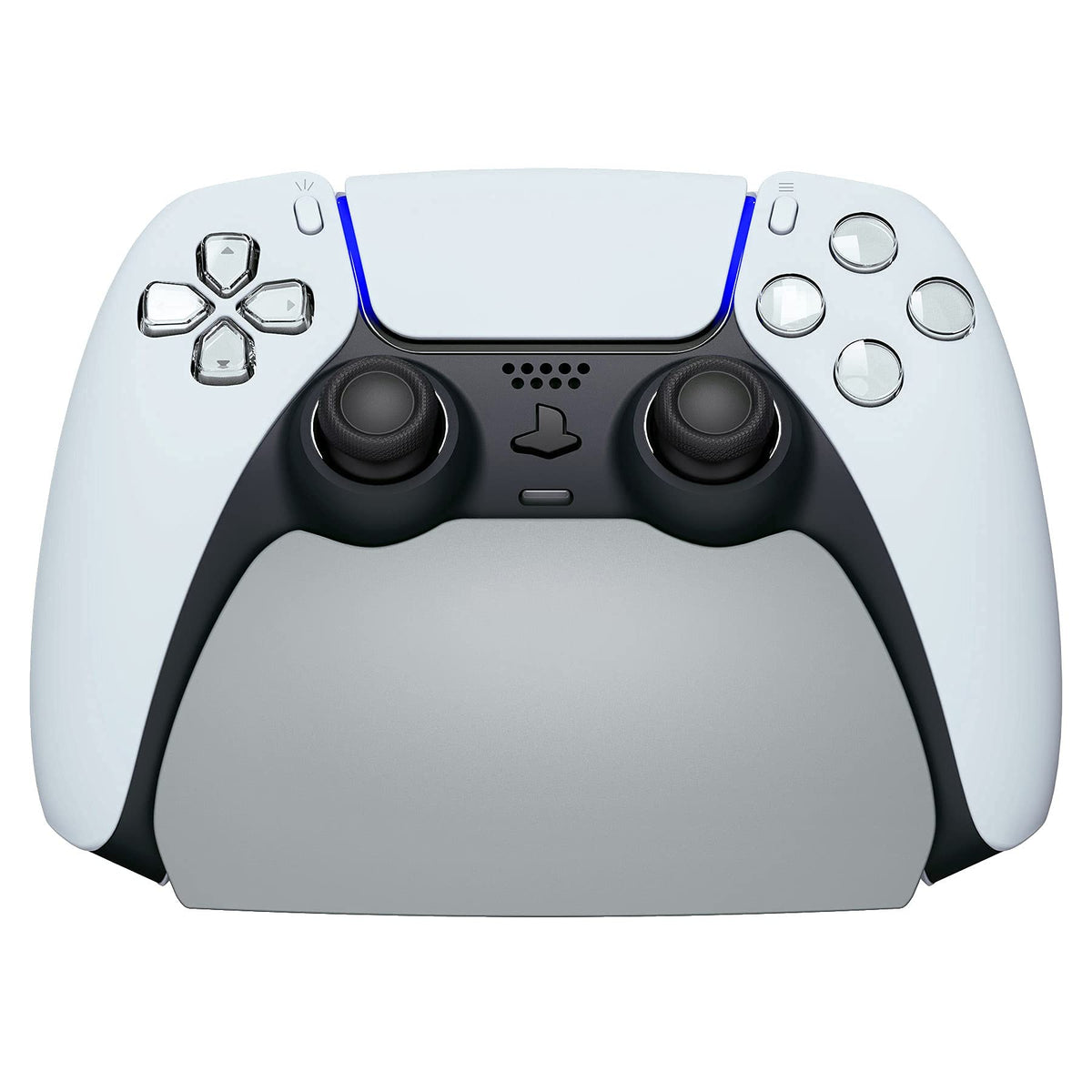 playvital Gray Controller Display Stand for ps5, Gamepad Accessories Desk Holder for ps5 Controller with Rubber Pads