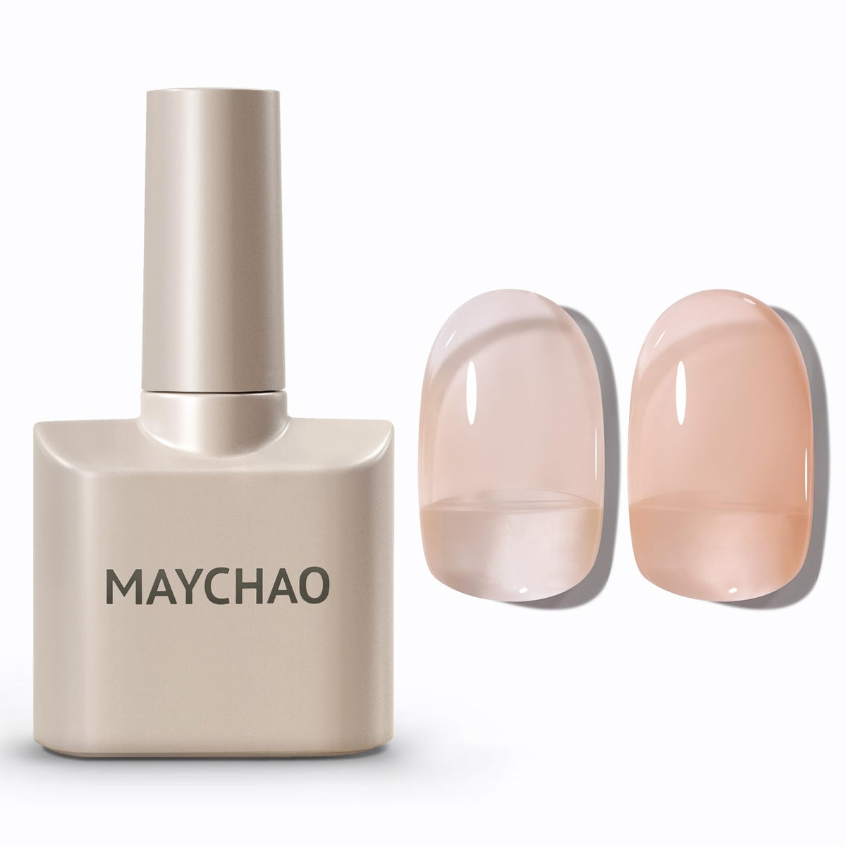 MAYCHAO 15ML Jelly Gel Nail Polish - Nude Gel Nail Polish Sheer Wheat Translucent Soak Off UV Gel Polish Neutral Color Nail Gel Polish for Nail Art French Manicure at Home