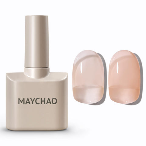 MAYCHAO 15ML Jelly Gel Nail Polish - Nude Gel Nail Polish Sheer Wheat Translucent Soak Off UV Gel Polish Neutral Color Nail Gel Polish for Nail Art French Manicure at Home