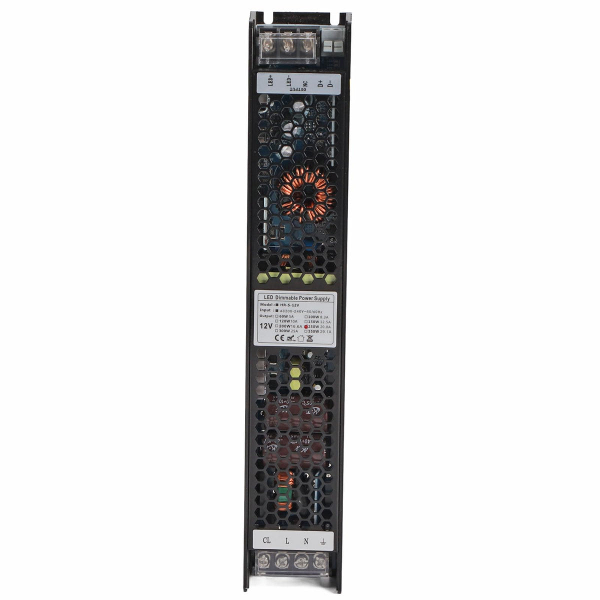 250W Dimmable LED Driver, AC 200-240V Dimming Power Supply, LED Driver Power Supply for LED Strips, Commercial Office Lighting(12V/20.8A)