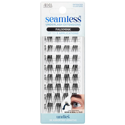 Ardell Seamless Extensions Refill Kit, Faux Mink, 32 Assorted Lengths, Customizable DIY Underlash Clusters for Natural Volume, Knotless Design