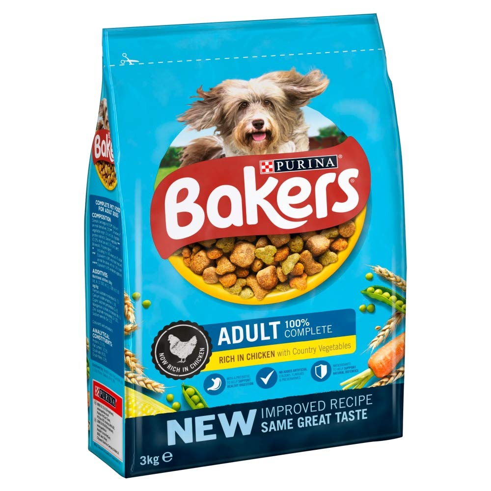 Purina Bakers Adult Dog Food Chicken and Vegetables, 3kg