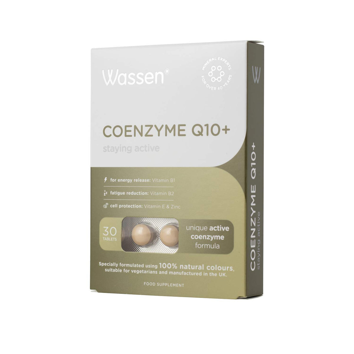 Wassen Coenzyme Q10 Supplements |30 Coenzyme Q10 Tablets | Active Coenzyme Q10 Formula |High in Zinc | Vitamins B1 & B2 For Energy Release & Fatigue Reduction | Heart Health Supplements | Q10 Coenzyme