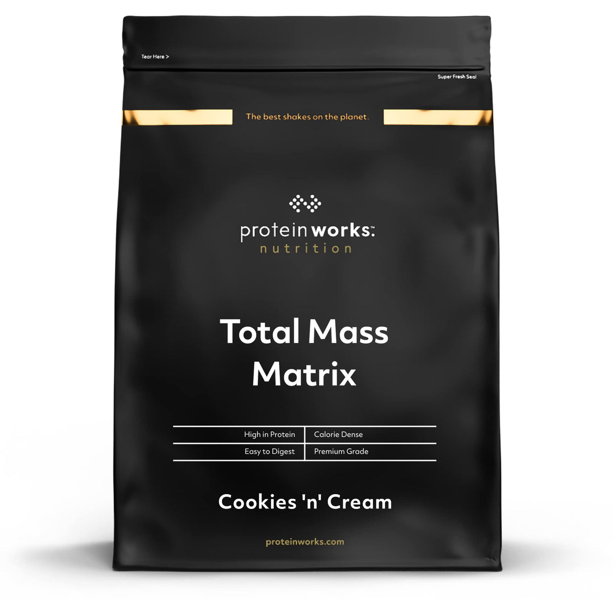 Protein Works - Total Mass Matrix Mass Gainer | High Calorie Protein Powder | Mass Building Protein Shake | Weight Gainer Protein Powder | 16 Servings | Cookies 'n' Cream | 2kg