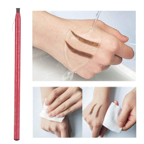 Eyebrow Pencil, Semi-permanent Microblading Tattoo Tool Positioning Waterproof Peel off Liner Pencil(Coffee)