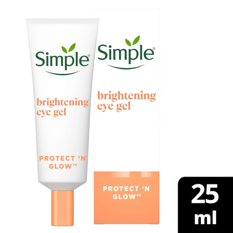 Simple Protect 'n' Glow Brightening Eye Gel Reduces Dark Circles and Relieves Screen-Stressed, Tired Eyes for Sensitive Skin 25 ml