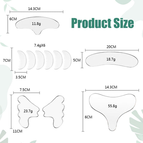 11 PCS Silicone Anti Wrinkle Patches, Reusable Forehead Wrinkle Patches, Neck Wrinkle Patches Chest Wrinkle Pads for Wrinkles Smoothing & Anti-Ageing