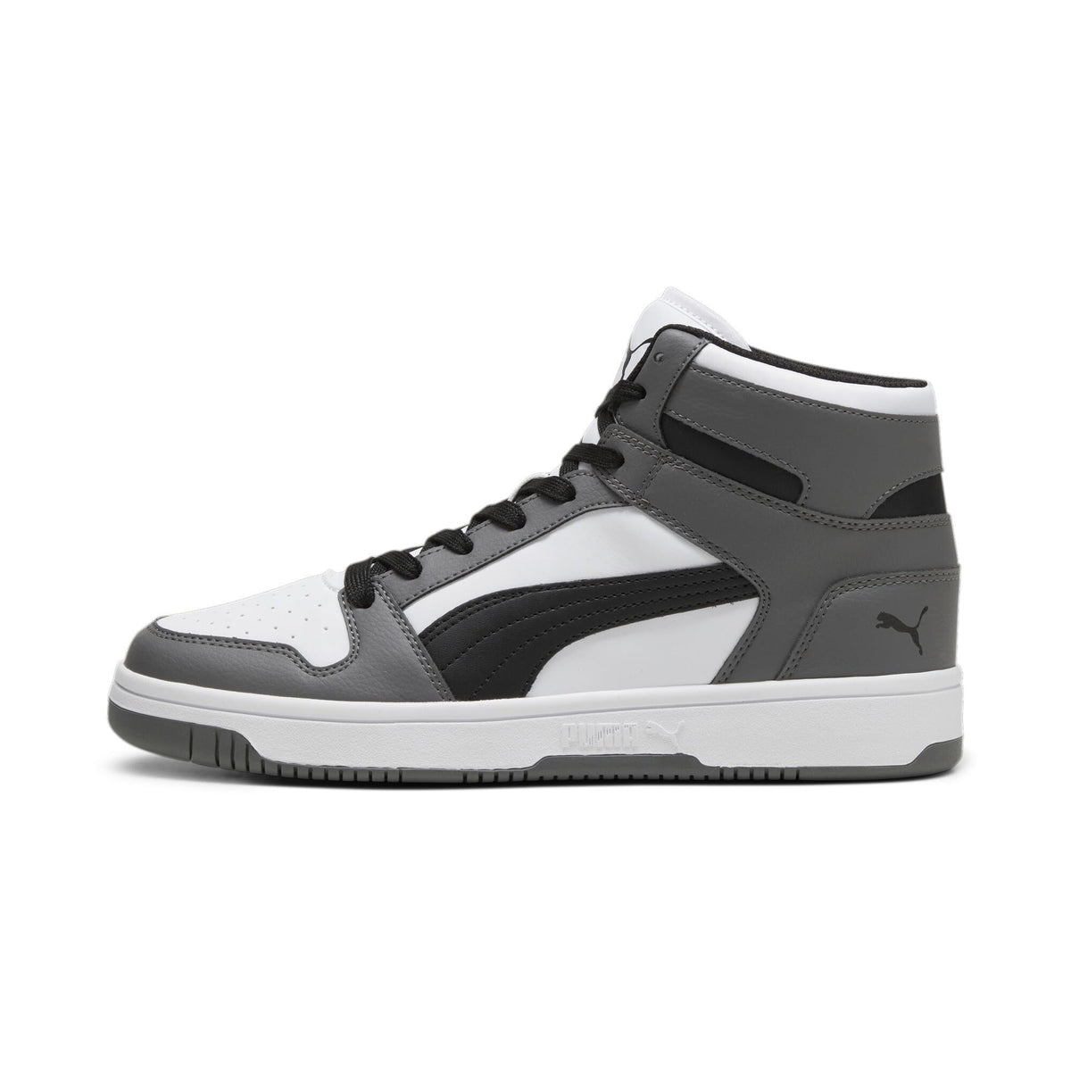 PUMA Mens Rebound Layup Sneaker, PUMA Mens White-PUMA Mens Black-Cool Dark Gray, 8